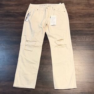 SONG Women’s Cream Distressed Jeans